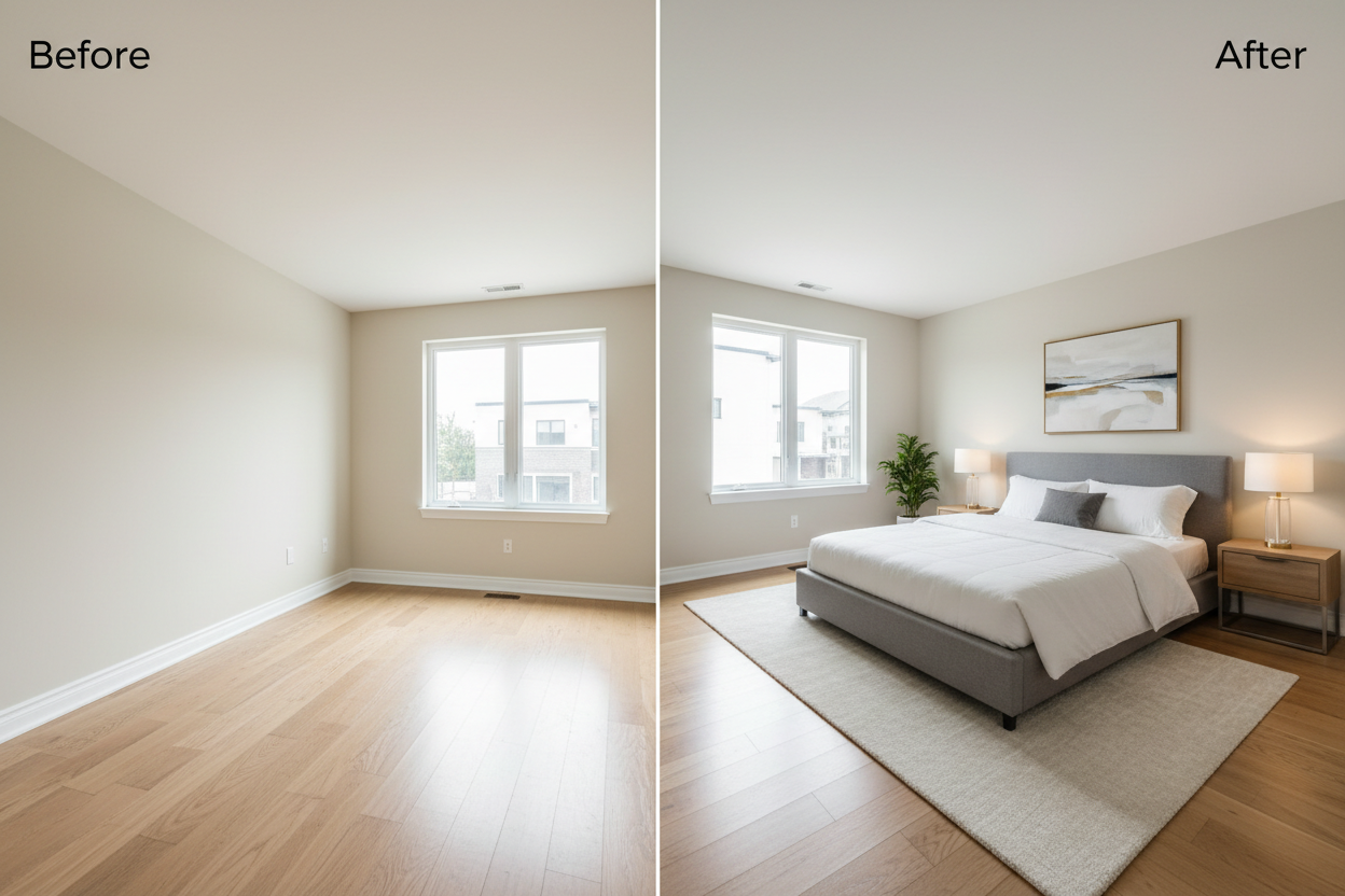 Before & After - Staged Bedroom